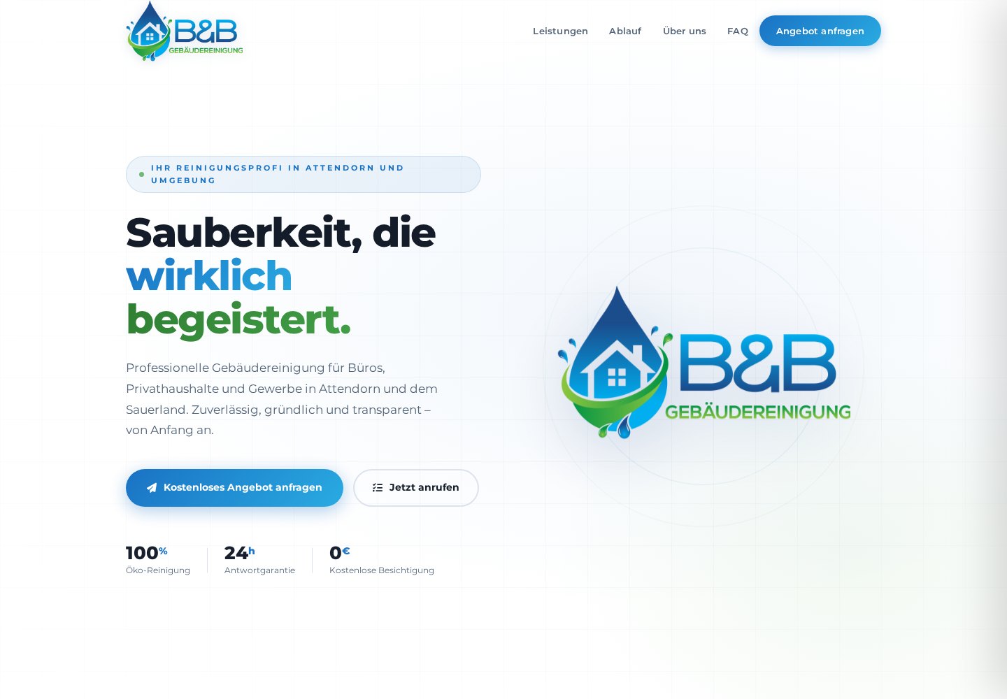 Screenshot der Website von Bingöl Gebäudereinigung